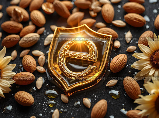 Витамин Е (Токоферол) / Vitamin E (Tocopherol) Стоковое AI-изображение, AI-художник Александр Селезнев / Фотобанк Лори