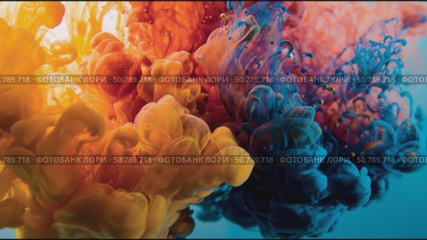 Vivid Ink Swirls in Water. Стоковое AI-видео, аниматор Кирилл Черезов / Фотобанк Лори