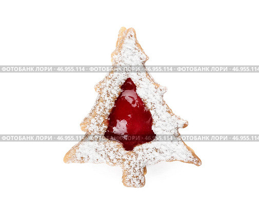 Вкусное печенье Linzer на белом фоне. Стоковое фото, фотограф Pixel_shot / Фотобанк Лори