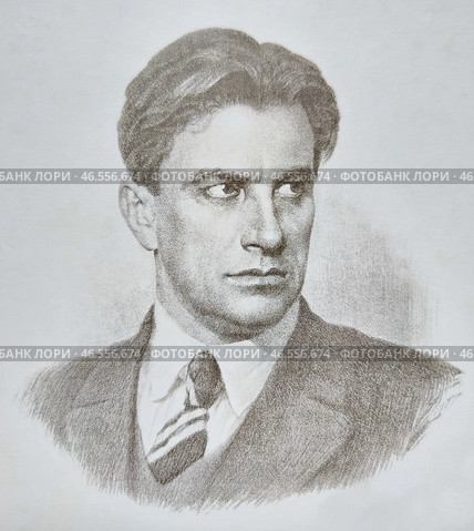 Владимир Владимирович Маяковский (1893-1930) - русский и советский поэт, драматург, киносценарист, кинорежиссёр, киноактёр, художник. Лауреат премии Ленинского комсомола (1968 — посмертно). Один из наиболее значимых русских поэтов XX века, классик советской литературы. Редакционное фото, фотограф Сергей Елизарьев / Фотобанк Лори
