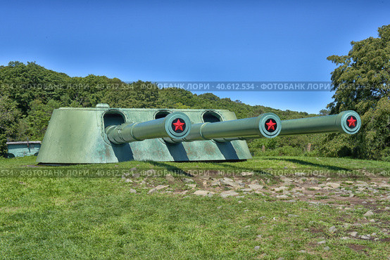 Vladivostok, Russia, 26,08, 2016. Nobody, Military-historical Museum the Voroshilov battery on Russian island. Редакционное фото, фотограф Анна Кривицкая / Фотобанк Лори