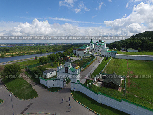 Вознесенский Печерский монастырь, Нижний Новгород, Россия, (аэрофотосъемка) (2016 год). Стоковое фото, фотограф Алексей А. Егоров / Фотобанк Лори