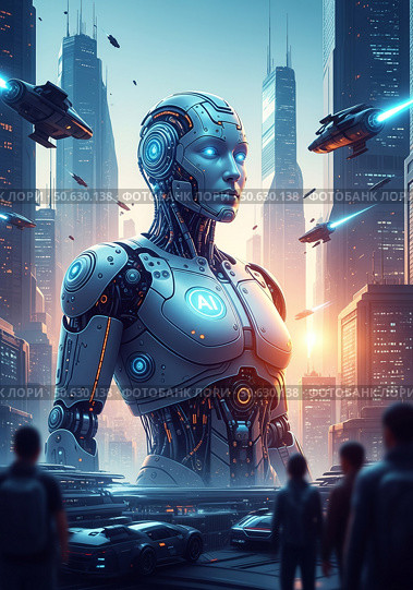Возрастающая мощь искусственного интеллекта. Стоковое AI-изображение, AI-художник HenSmith / Фотобанк Лори
