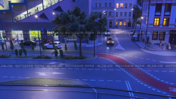 Вроцлав, Польша - февраль 2024 г.: Модель города Вроцлава и железной дороги "Колейково". Динамика света. Wroclaw, Poland - February 2024: Model of the city of Wroclaw and the Kolejkowo railway. Dynamics of light. Редакционное видео, видеограф Александр Рыбалка / Фотобанк Лори