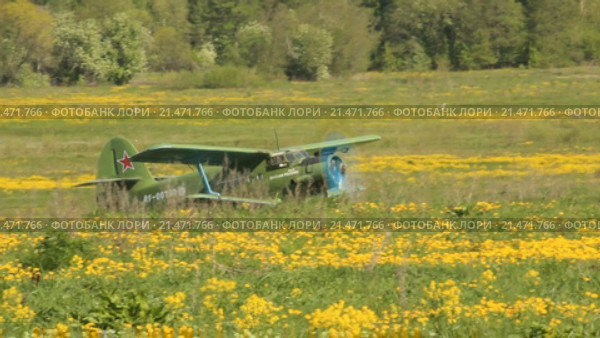 Взлет самолета Ан - 2 (2016 год). Редакционное видео, видеограф Mikhail Erguine / Фотобанк Лори