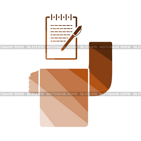 Waiter Take Oder Icon. Flat Color Ladder Design. Vector Illustration. Стоковая иллюстрация, агентство Ingram Publishing / Фотобанк Лори