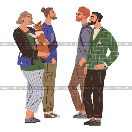 Waiting line, people queuing. Vector illustration. People waiting in line at coffee shop were browsing their phones Its important that people vote at election time to participate in democracy. Waiting line, people queuing. Many people vote at election time to make their voices heard. Стоковая иллюстрация, агентство Ingram Publishing / Фотобанк Лори