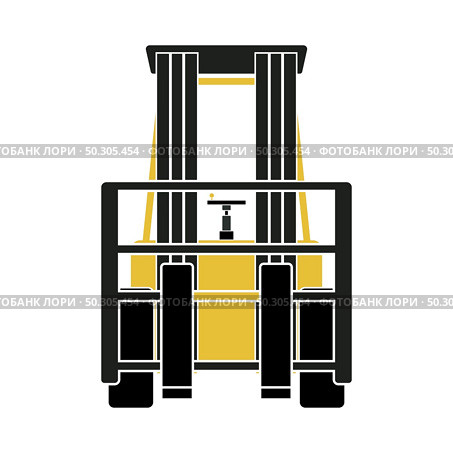 Warehouse Forklift Icon. Flat Color Design. Vector Illustration. Стоковая иллюстрация, агентство Ingram Publishing / Фотобанк Лори