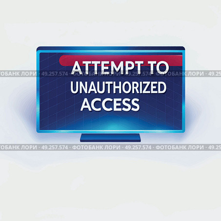 Warning alert about unauthorized access attempt displayed on computer screen in a digital environment. Стоковое AI-изображение, AI-художник Александр Калинин / Фотобанк Лори