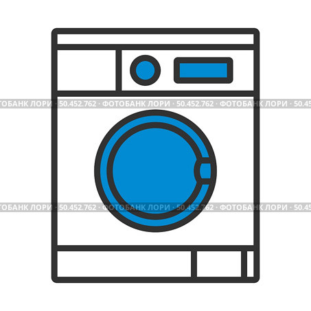 Washing Machine Icon. Editable Bold Outline With Color Fill Design. Vector Illustration. Стоковая иллюстрация, агентство Ingram Publishing / Фотобанк Лори