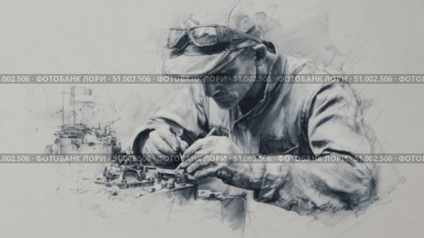 Watchmaker repairing watch movement with blurred background. Стоковое AI-видео, аниматор Юрий Поздников / Фотобанк Лори