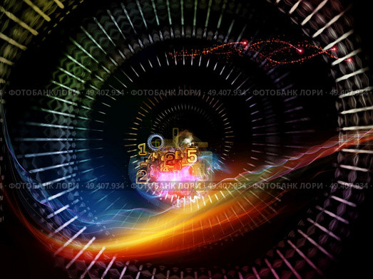 Waves of Technology series. Abstract design made of lights, fractal and technological elements on the subject of science, philosophy, metaphysics and modern technology. Стоковое фото, агентство Ingram Publishing / Фотобанк Лори