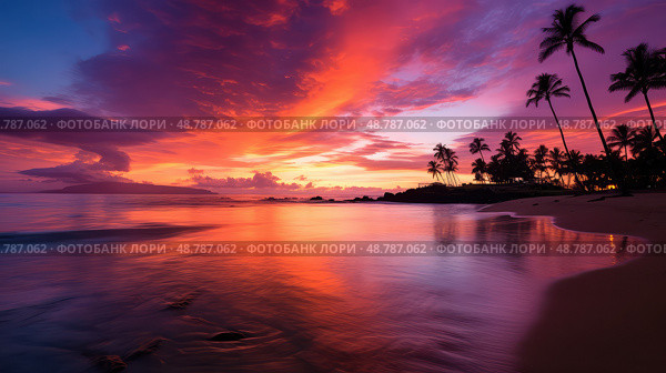 waves sunsets sun ai generated. Стоковое AI-изображение, AI-художник Vectorwin / Фотобанк Лори