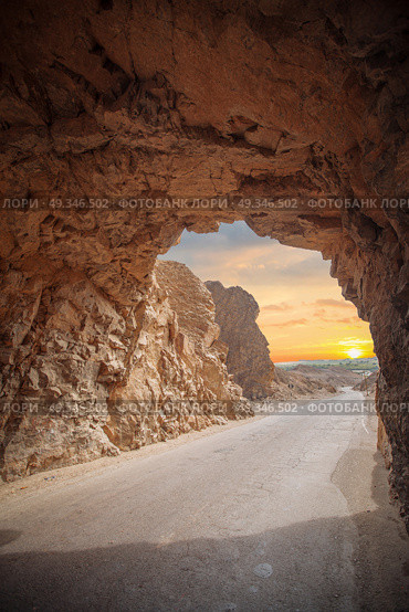 way through the cave in the mountain. The Andes, the Atacama, Peru. Стоковое фото, агентство Ingram Publishing / Фотобанк Лори