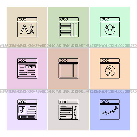 website , web , user interface , web app , internet , website , dwonloading , uploading, user design , icon, vector, design,  flat,  collection, style, creative,  icons , . Стоковая иллюстрация, агентство Ingram Publishing / Фотобанк Лори