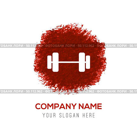 Weights set Icon - Red WaterColor Circle Splash. Стоковая иллюстрация, агентство Ingram Publishing / Фотобанк Лори