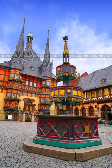 Wernigerode Rathaus Stadt city hall Harz Germany. Wernigerode Rathaus Stadt city hall in Harz Germany. Стоковое фото, агентство Ingram Publishing / Фотобанк Лори