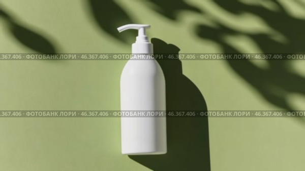 White cosmetic plastic bottle with pump packaging for cream, lotion, medicine, shampoo or liquid soap isolated on pastel pale green background. Blank skincare beauty product tube template. Empty jar. Стоковое AI-видео, аниматор Марина Демидюк / Фотобанк Лори