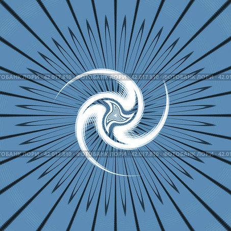 White Triskelion on Blue - Powerful Amulet of Balance with Nature. Стоковая иллюстрация, иллюстратор Iva Noel / Фотобанк Лори