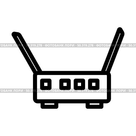 Wi-Fi Router Icon. Editable Bold Outline Design. Vector Illustration. Стоковая иллюстрация, агентство Ingram Publishing / Фотобанк Лори