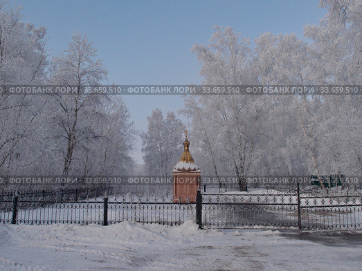 Winter view of the territory of the Achair monastery (2019 год). Стоковое фото, фотограф Александр Карпенко / Фотобанк Лори