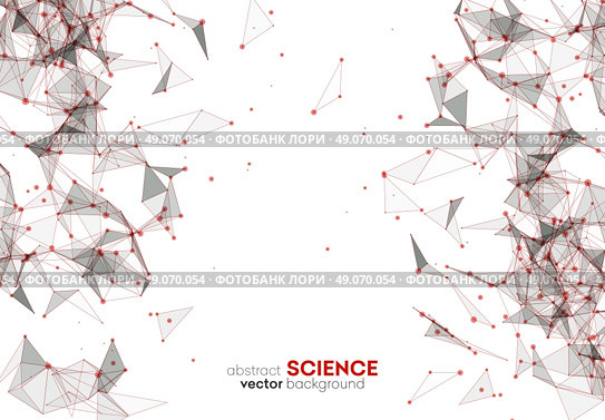 Wireframe mesh polygonal background. . Wireframe mesh polygonal background. Abstract form with connected lines and dots. Low poly background. Vector Illustration EPS10. Стоковая иллюстрация, агентство Ingram Publishing / Фотобанк Лори