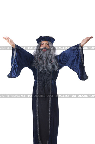 Wizard isolated on the wise background. Стоковое фото, агентство Ingram Publishing / Фотобанк Лори