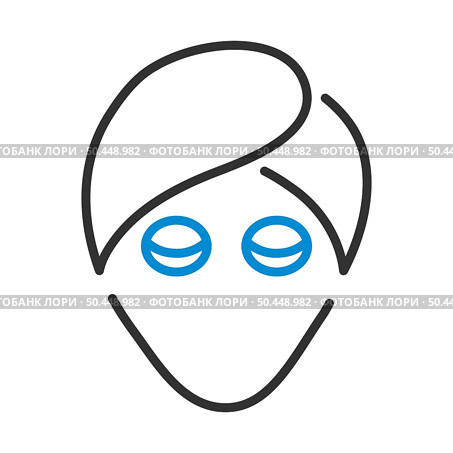 Woman Head With Moisturizing Mask Icon. Editable Bold Outline With Color Fill Design. Vector Illustration. Стоковая иллюстрация, агентство Ingram Publishing / Фотобанк Лори