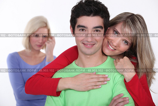Woman jealous of couple. Стоковое фото, агентство Ingram Publishing / Фотобанк Лори