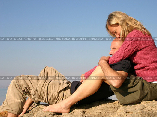 woman man girl blue sky. Стоковое фото, фотограф Marc Jones / PantherMedia / Фотобанк Лори