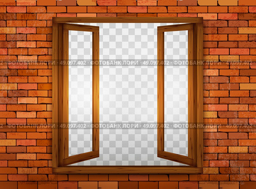 Wooden window on the windowsill. Vector. Стоковая иллюстрация, агентство Ingram Publishing / Фотобанк Лори