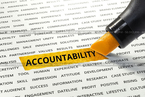 Word Accountability highlighted with marker on paper of other related words.business success concept.. Word,Accountability,Highlighted,With,Marker,On,Paper,Of,Other,Related. Стоковое фото, агентство Ingram Publishing / Фотобанк Лори