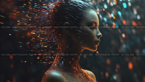 Женщина в неоне. Стоковое AI-видео, аниматор Виктория Кольцова / Фотобанк Лори
