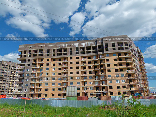 ЖК "Татьянин парк", строящийся дом (2015 год). Редакционное фото, фотограф ДЕНЩИКОВ Александр Витальевич / Фотобанк Лори