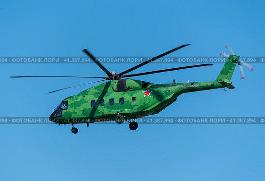 ZHUKOVSKY, RUSSIA - SEPTEMBER 01, 2019: Demonstration of the Mi-38 helicopter of the Russian Air Force at MAKS-2019, Russia. Стоковое фото, фотограф Фотограф / Фотобанк Лори