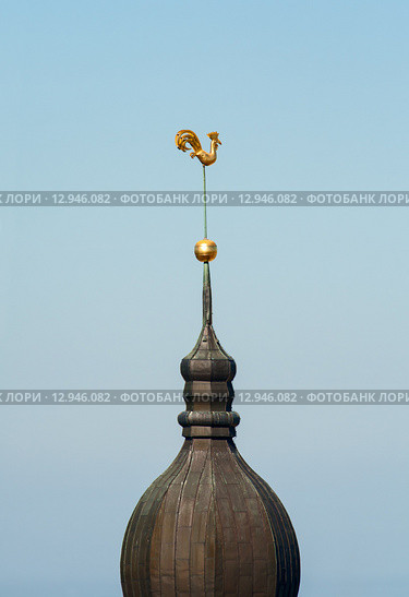 Золотой петушок Домского собора. Рига, Латвия (2014 год). Стоковое фото, фотограф Юлия Бабкина / Фотобанк Лори