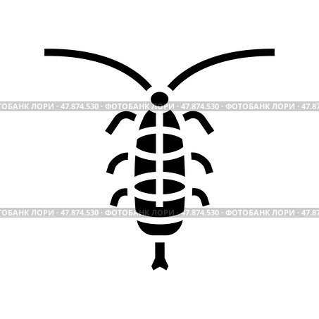 zooplankton ocean glyph icon vector illustration. Стоковая иллюстрация, иллюстратор Vectorwin / Фотобанк Лори