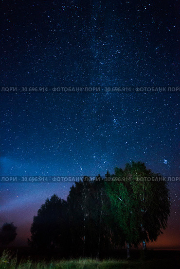 Звездное небо, Млечный Путь, пейзаж. Стоковое фото, фотограф Евгений Горбунов / Фотобанк Лори